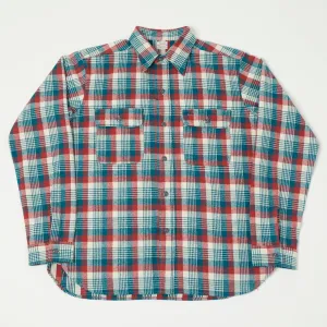 Warehouse & Co 3104  Flannel Shirt 'D Pattern' - Blue Green