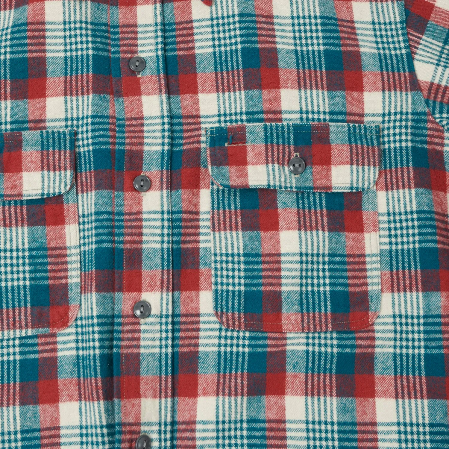 Warehouse & Co 3104  Flannel Shirt 'D Pattern' - Blue Green