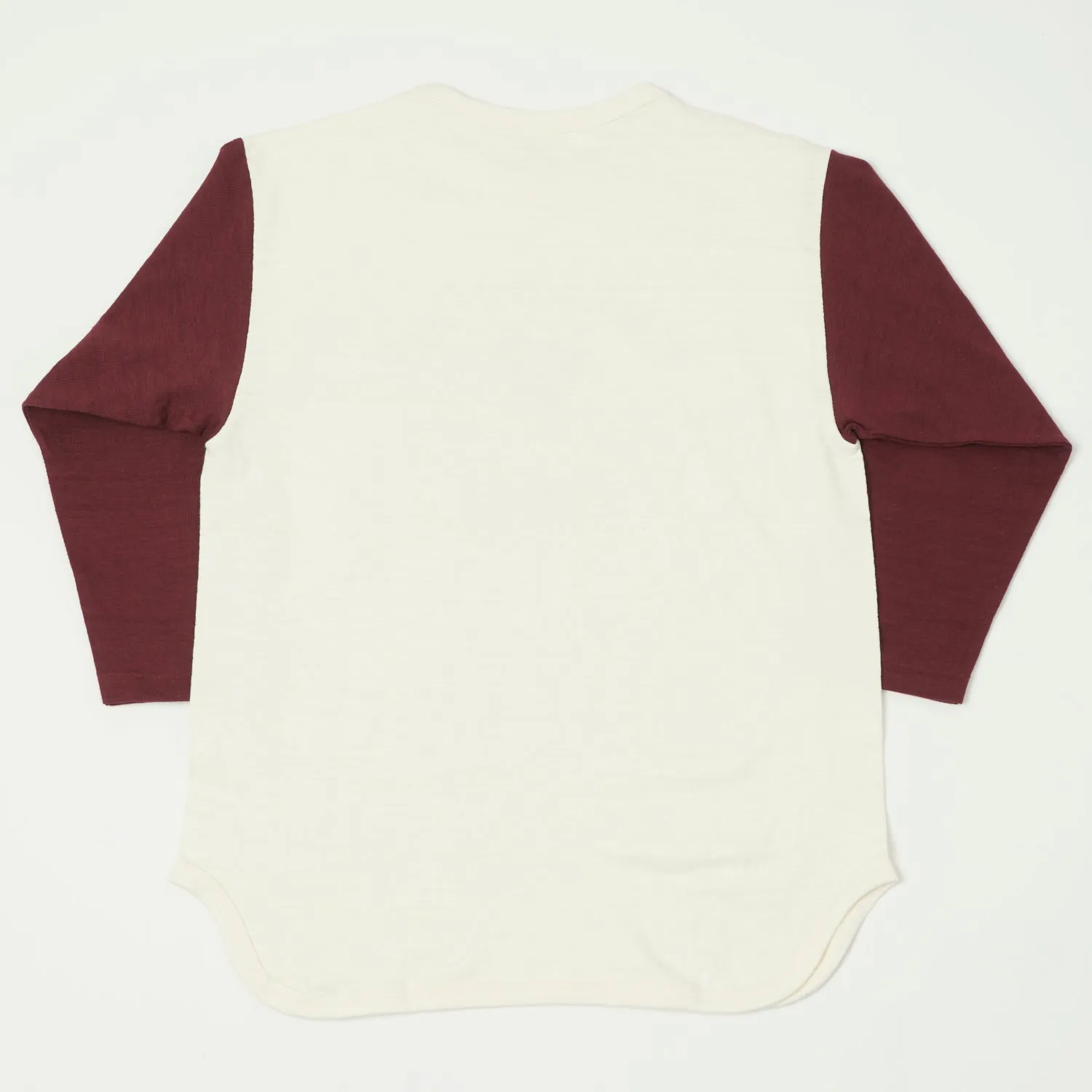 Warehouse & Co 'Black River Tigers' 4800 Baseball Tee - Cream/Bordeaux
