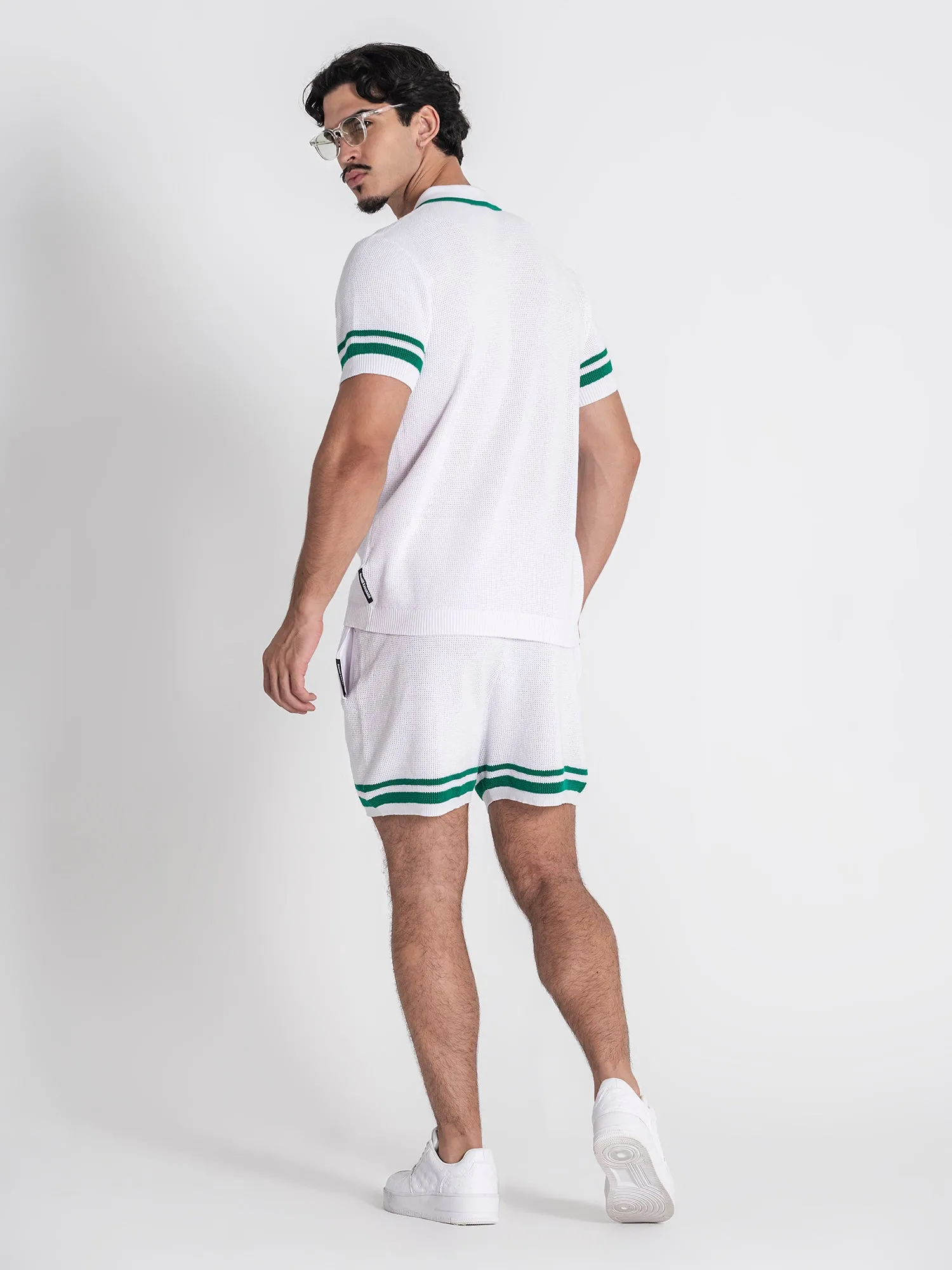 White Retro Vibes Knit Twinset