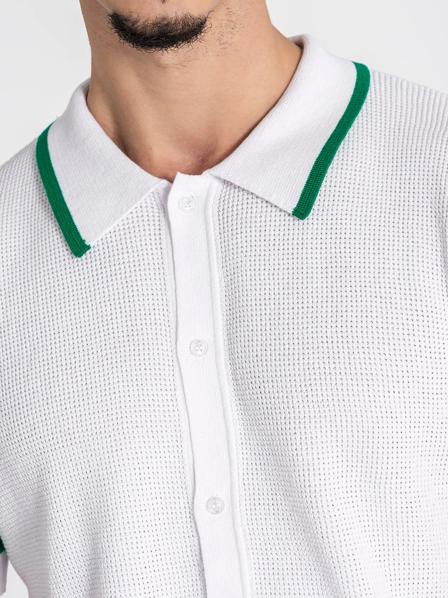 White Retro Vibes Knit Twinset