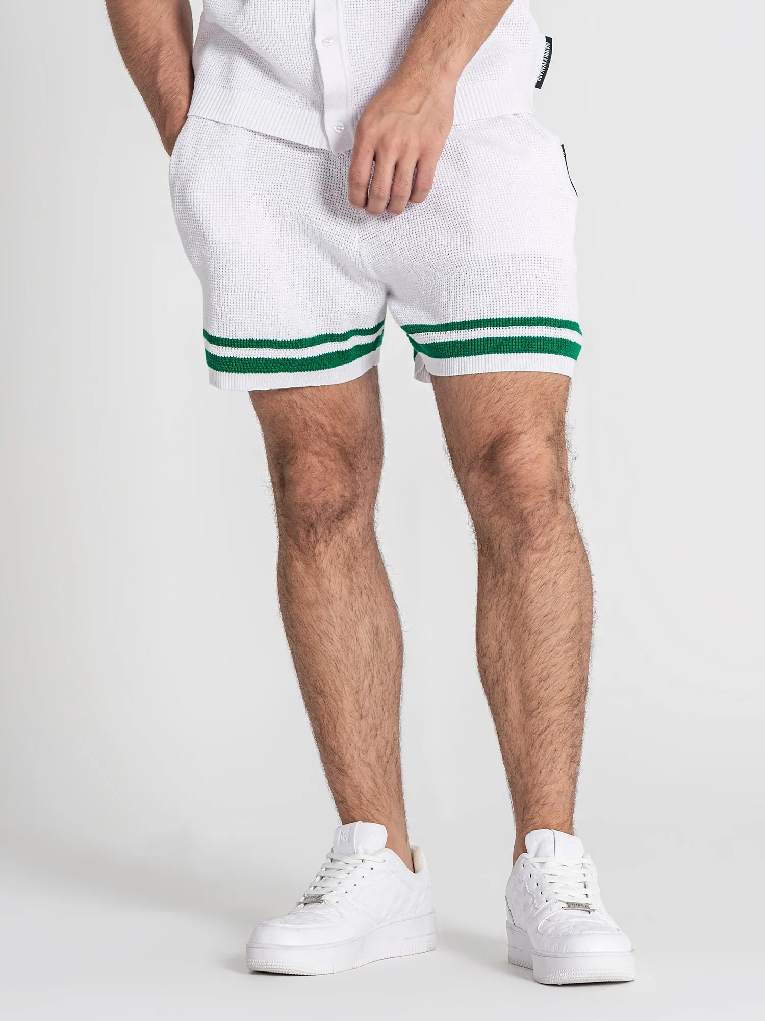 White Retro Vibes Knit Twinset