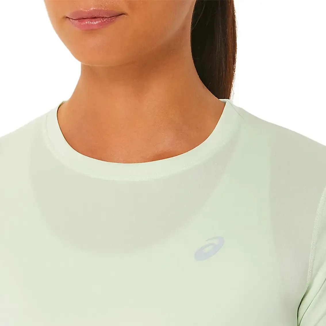 Womens ASICS Silver Short Sleeved Top - Whisper Green
