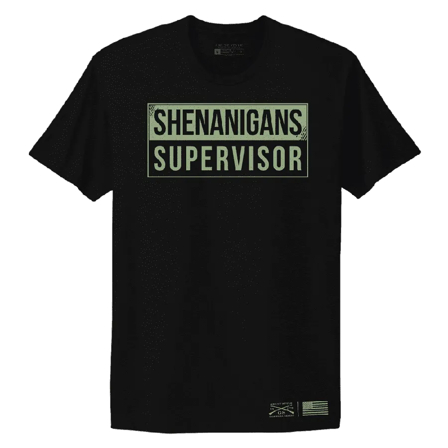 Women's Shenanigans Supervisor Boyfriend Fit T-Shirt - Black