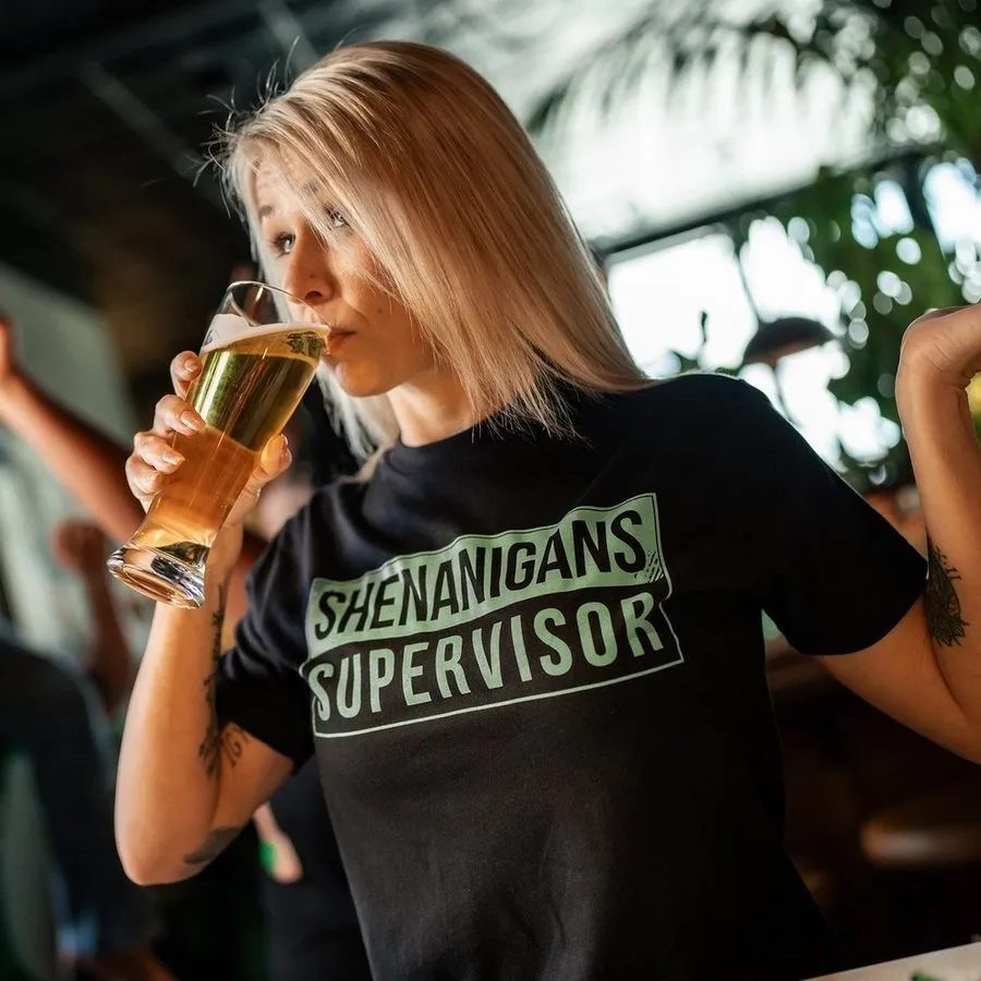 Women's Shenanigans Supervisor Boyfriend Fit T-Shirt - Black