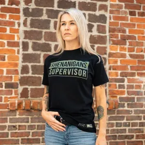 Women's Shenanigans Supervisor Boyfriend Fit T-Shirt - Black
