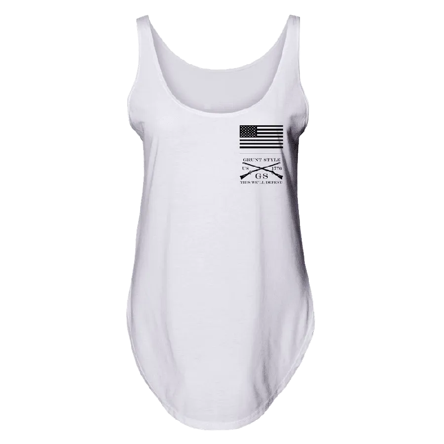Women's Strength Through Suffering Flowy Tank - White