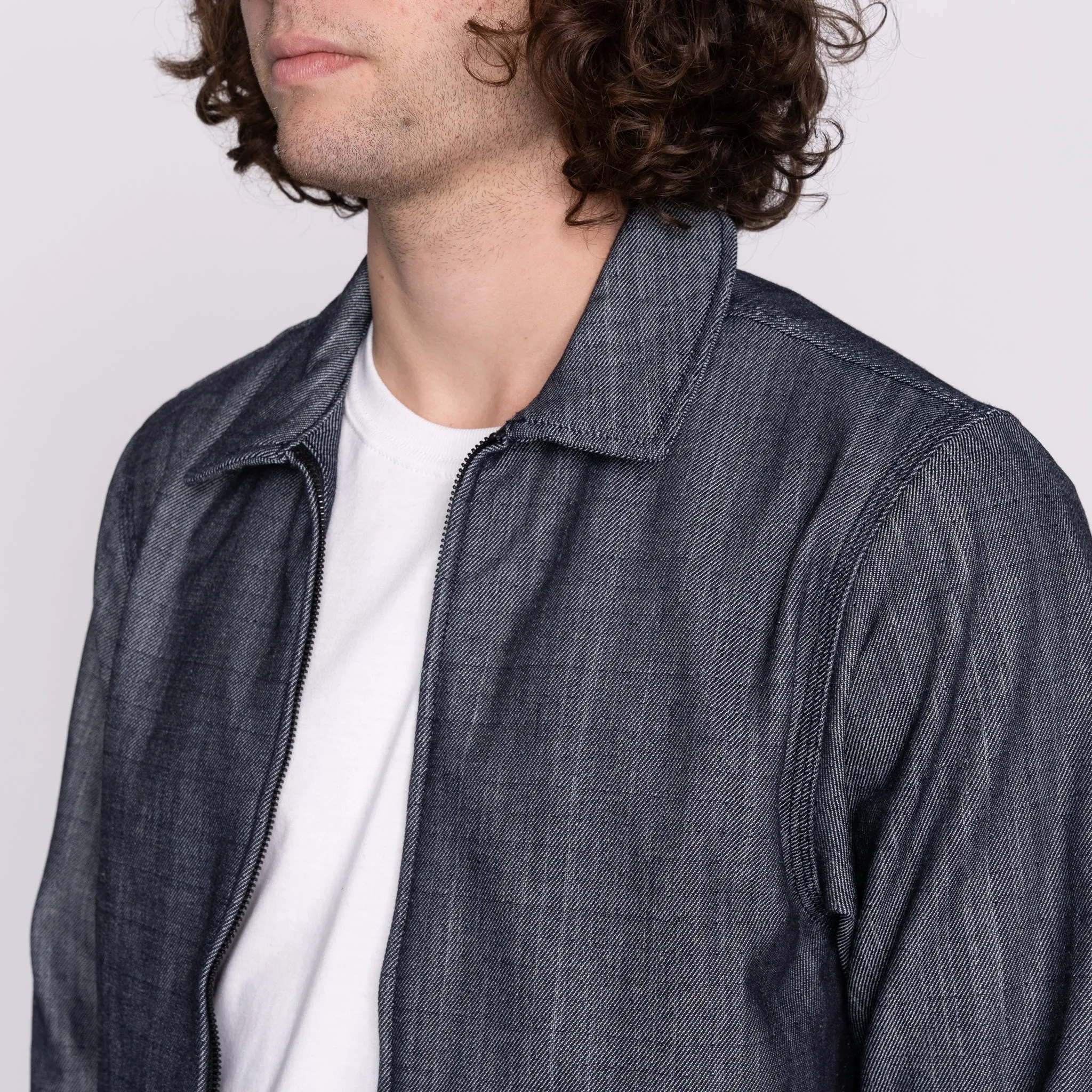 Zip Jacket - Blanket Lined Indigo x White