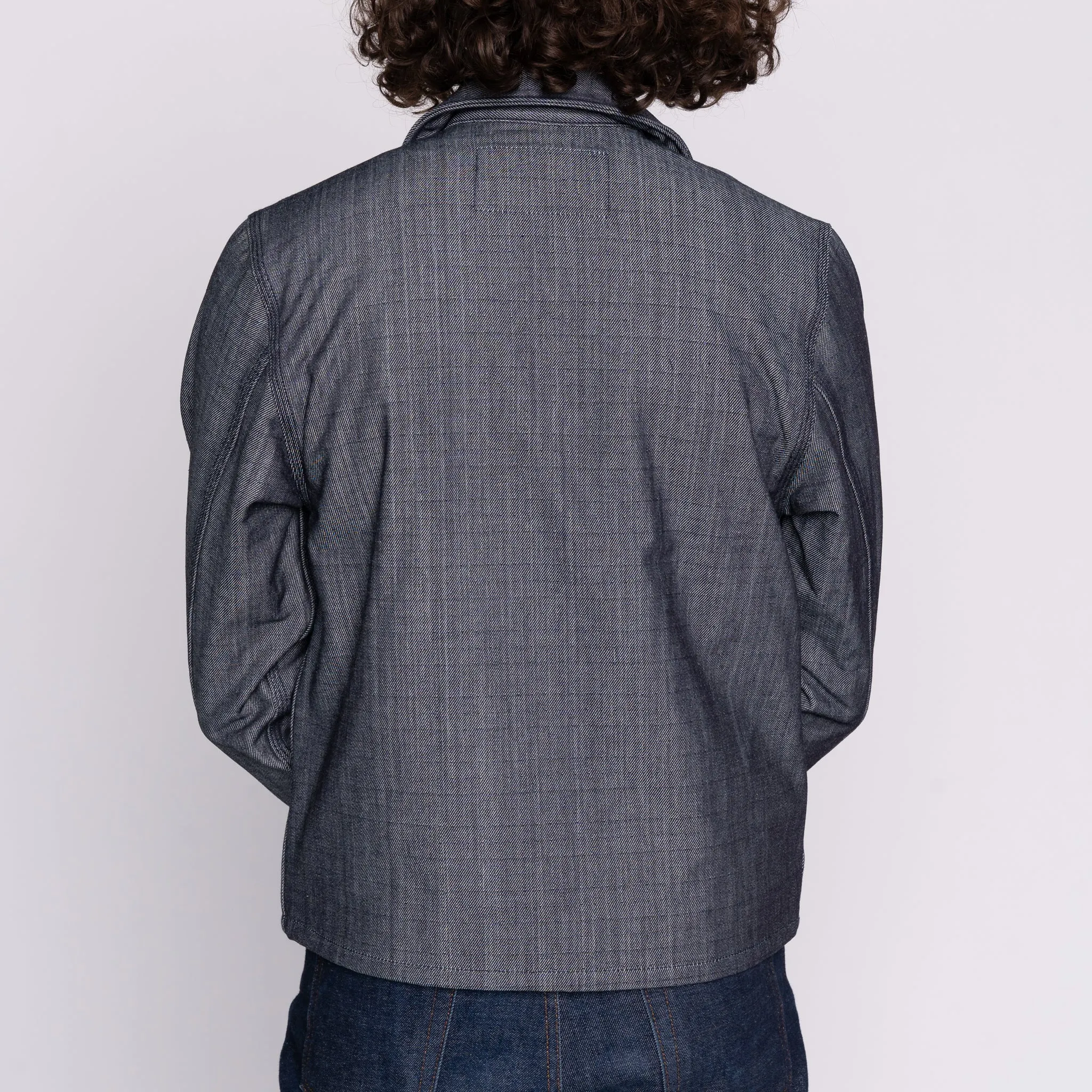 Zip Jacket - Blanket Lined Indigo x White