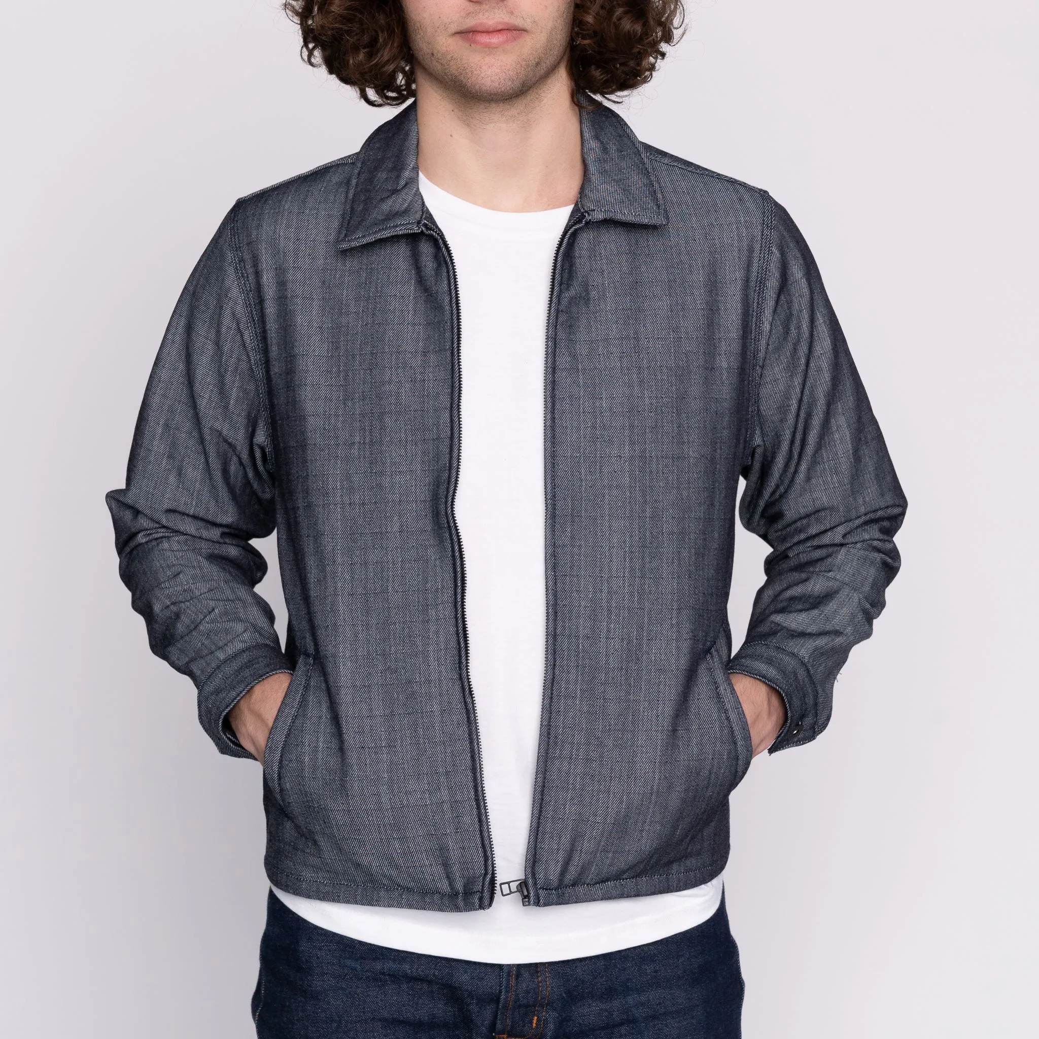 Zip Jacket - Blanket Lined Indigo x White